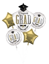 Satin Caps Off Graduation Foil Balloon Bouquet